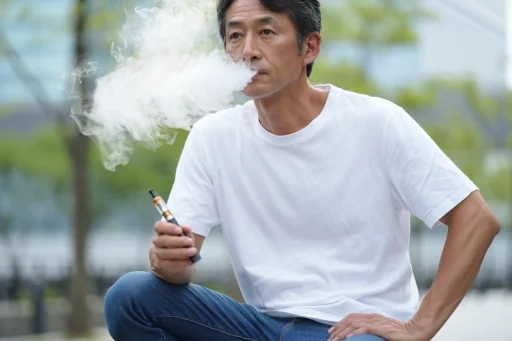 リラックスしてVAPEを楽しむ男性