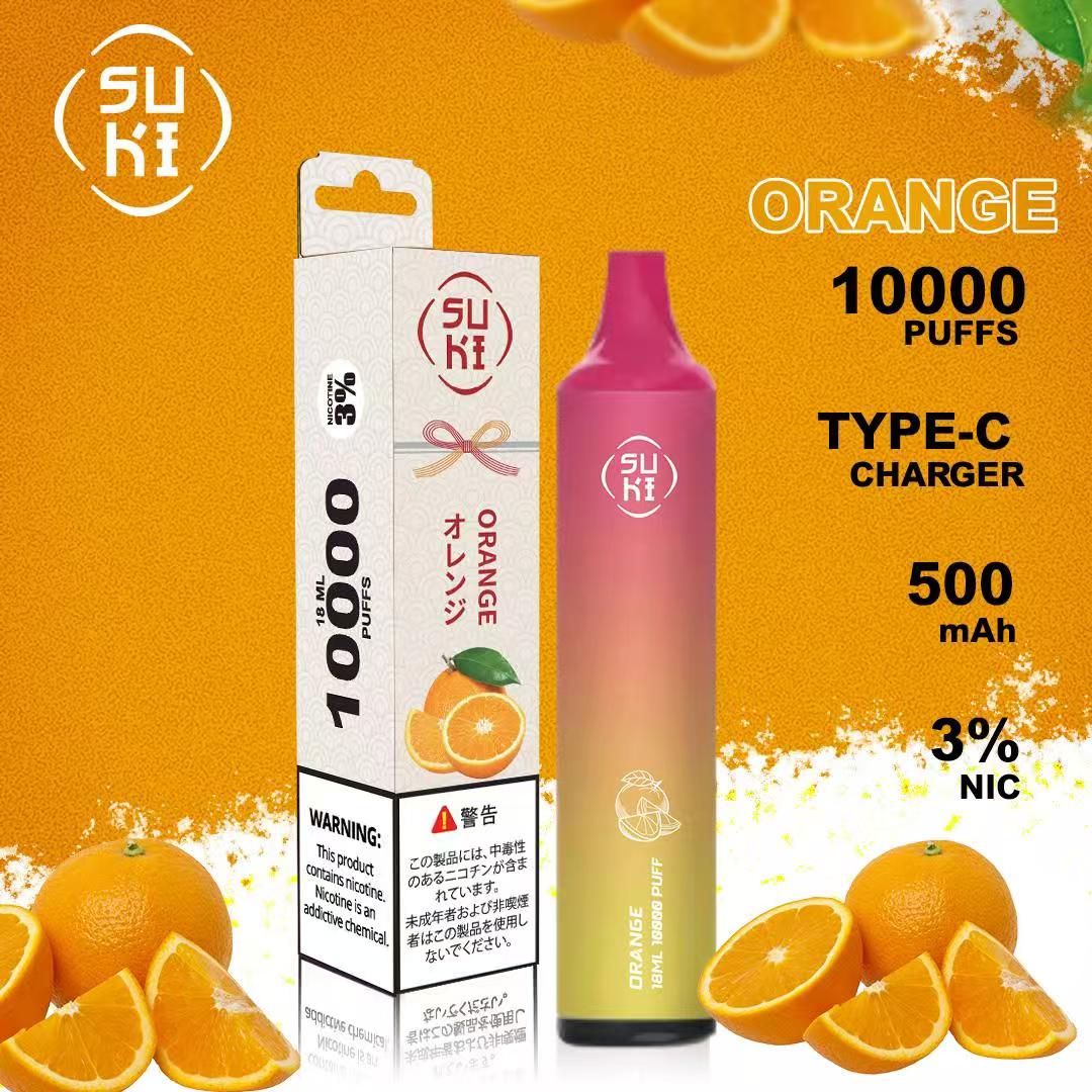 ベイプ 喉 イガイガ対応で人気のSUKI 10000オレンジパック
