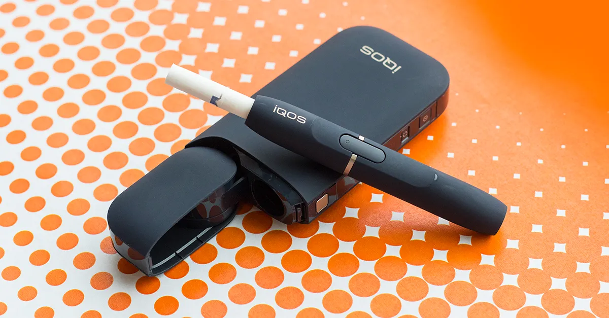 iqos ニコチン 量と健康への配慮を示すグラフィック